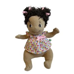 Rubens Barn Kids Mimmi Plush Toy Stuffed Tanned Skin Brown Hair Girl Doll Pink